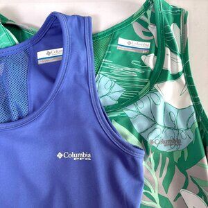 Columbia PFG Tank Dress Womens S Blue Green Lot of 2 Fishing UPF Athleisure